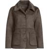 Lands’ End Women’s Reversible Shearling Fleece Button Front Coat(Brown)