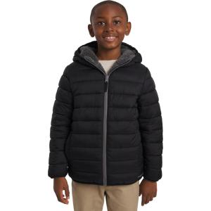 Lands’ End Boys Reversible Faux Sherpa Lined Insulated Puffer Jacket(Black)