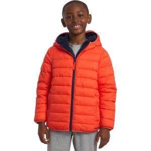Lands’ End Boys Reversible Faux Sherpa Lined Insulated Puffer Jacket(Hot Coral)