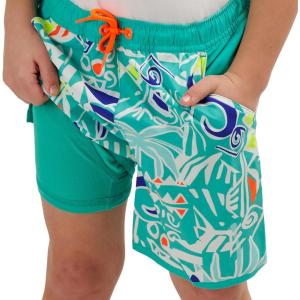 Lands’ End Boys’ Swimwear UPF 50 Comfort Liner Swim Trunks (S-XL)(Aruba Blue)