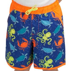 Lands’ End Boys’ Swimwear UPF 50 Comfort Liner Swim Trunks (S-XL)(Neon Orange)