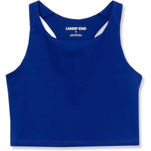 Lands’ End Girls Active Crop Tank(Deep Blue)