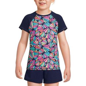 Lands’ End Girls Graphic Mock Neck UPF 50 Sun Protection Rash Guard(4-5)