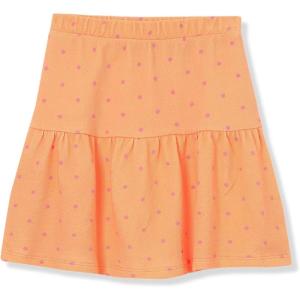Lands’ End Girls Pique Knit Skirt(Orange Polka Dots)