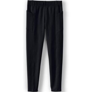 Lands’ End Girls Tough Cotton Ankle Legging with Pockets(Black)