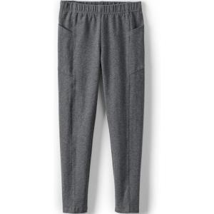 Lands’ End Girls Tough Cotton Ankle Legging with Pockets(Charcoal Heather)