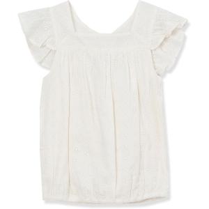 Lands’ End Girls Woven Eyelet Top(Ivory)