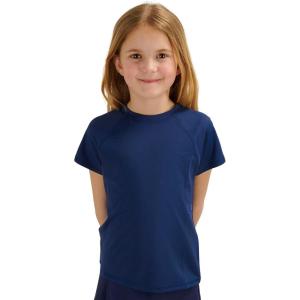 Lands’ End Kids Boys and Girls Swimwear UPF 50 Short Sleeve Rash Guard Shirt (XXS-XL)(Deep Sea Navy 2)
