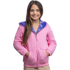 Lands’ End Kids Ultra Soft Sherpa Full Zip Hoodie Sweatshirt (XS-L)(Whisper Pink)