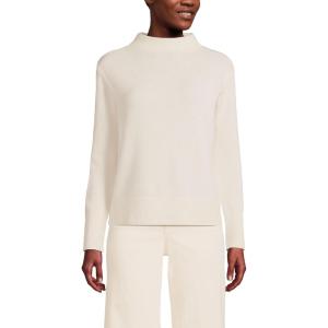 Lands’ End Women’s Cashmere Funnel Neck Sweater(Fresh Ivory)
