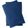 Lands’ End 5oz Flannel Solid Pillowcase Set Deep Sea Navy King(Deep Sea Navy)