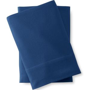 Lands’ End 5oz Flannel Solid Pillowcase Set Deep Sea Navy King(Deep Sea Navy)