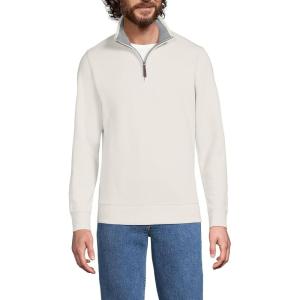 Lands’ End Bedford Rib Quarter Zip Pullover Sweater(Light Stone)