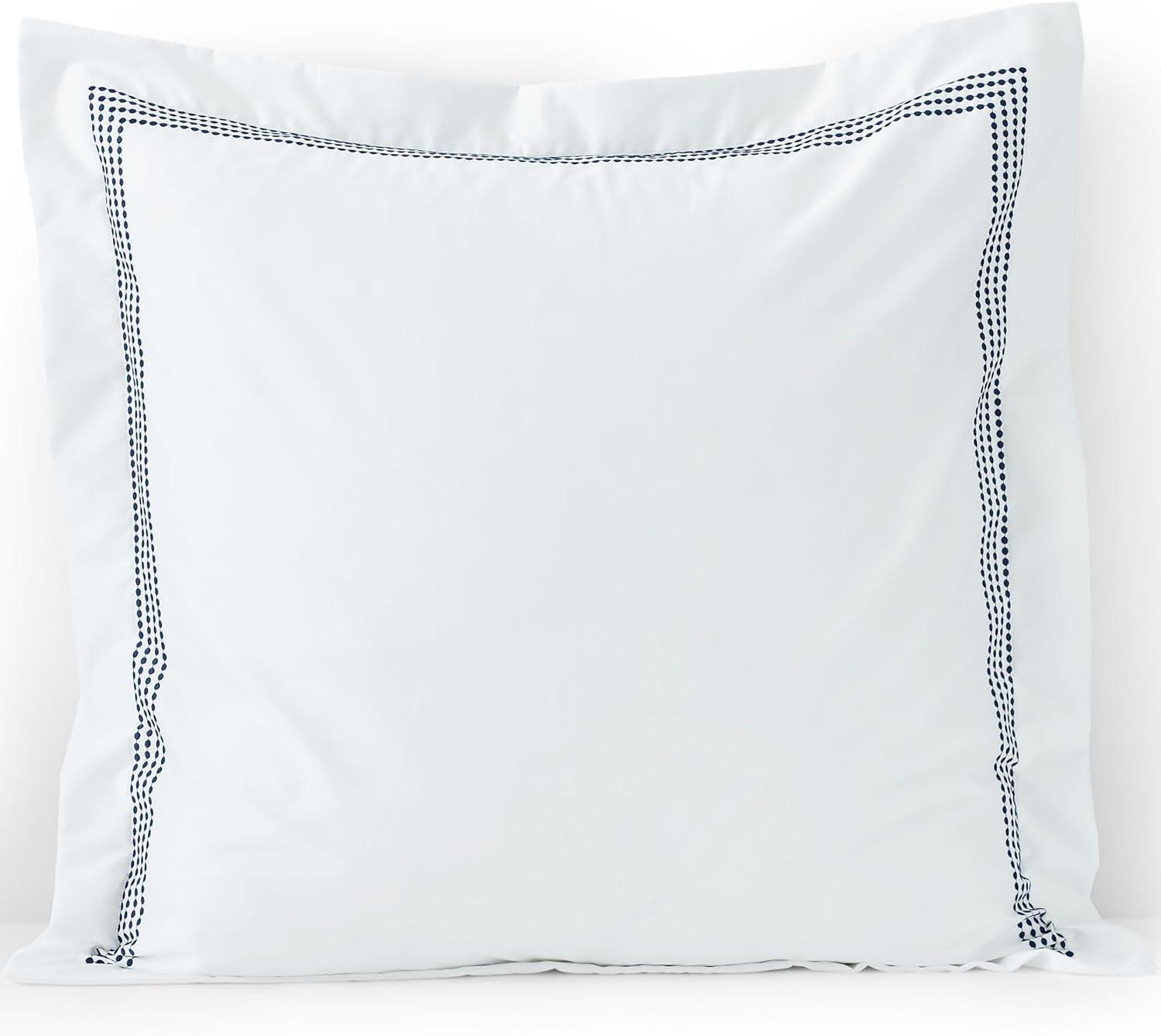 imageLands End 400 Embroidered Sham Deep Sea Navy Dots StandardDeep Sea Navy Dots