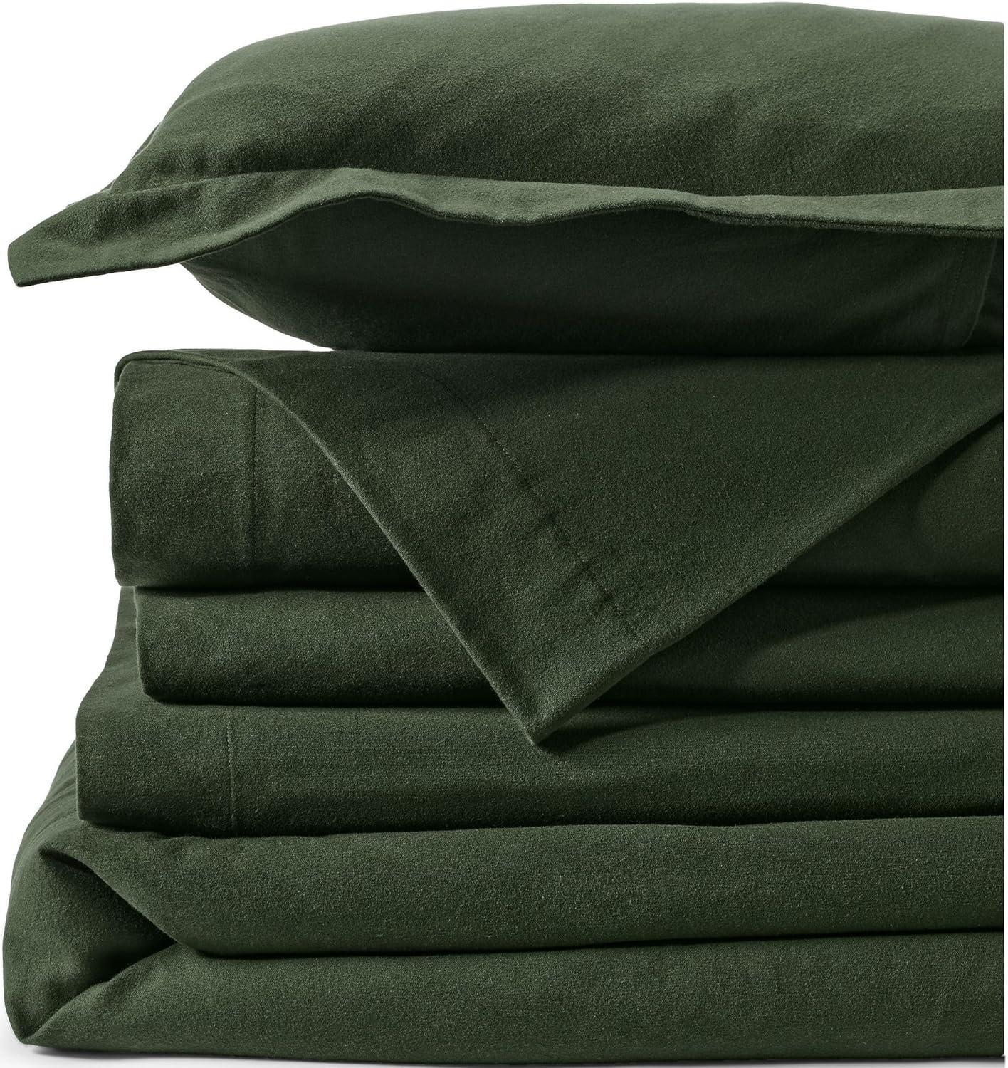 imageLands End 5oz Flannel Solid Duvet Bering Sea Blue TwinFresh Evergreen