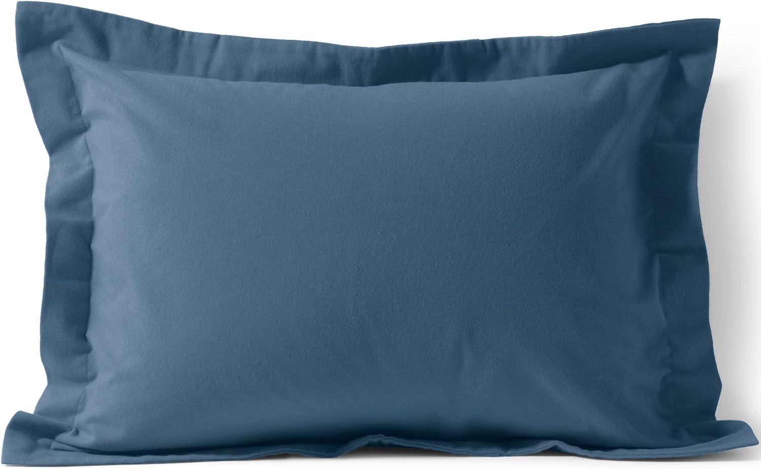 imageLands End 5oz Flannel Solid Sham Bering Sea Blue KingBering Sea Blue