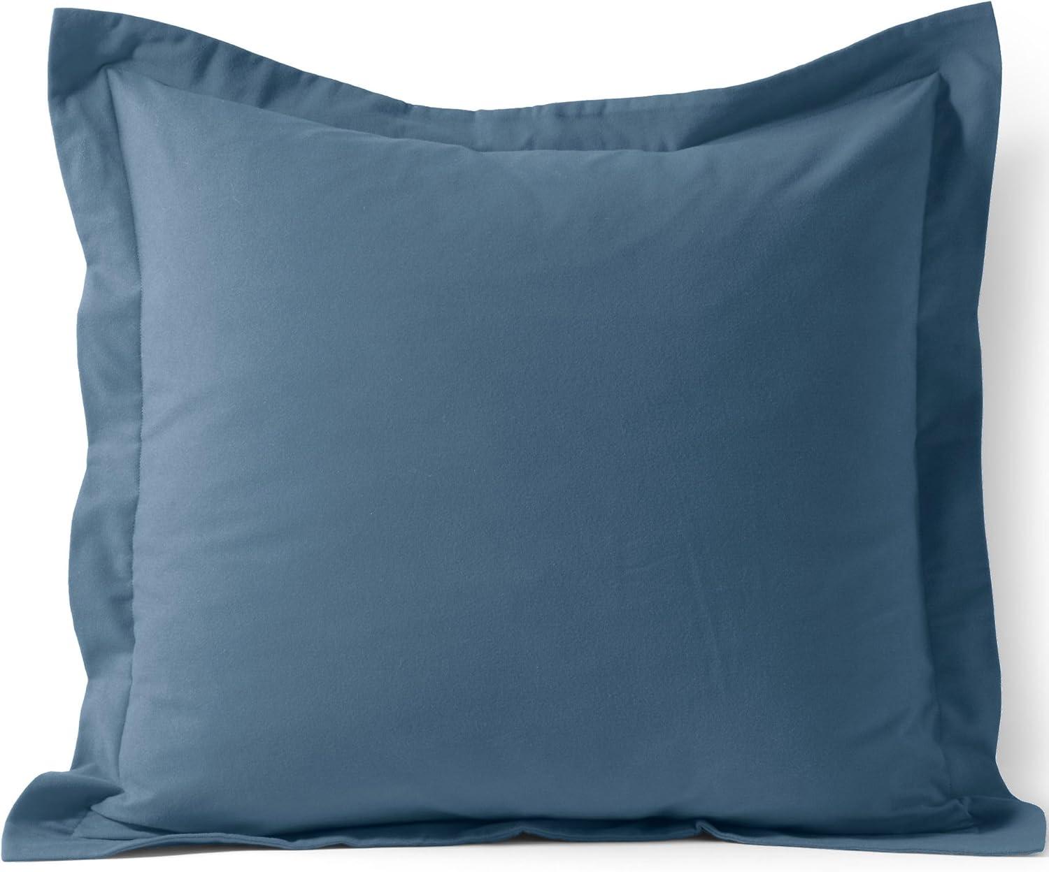 imageLands End 5oz Flannel Solid Sham Bering Sea Blue KingBering Sea Blue