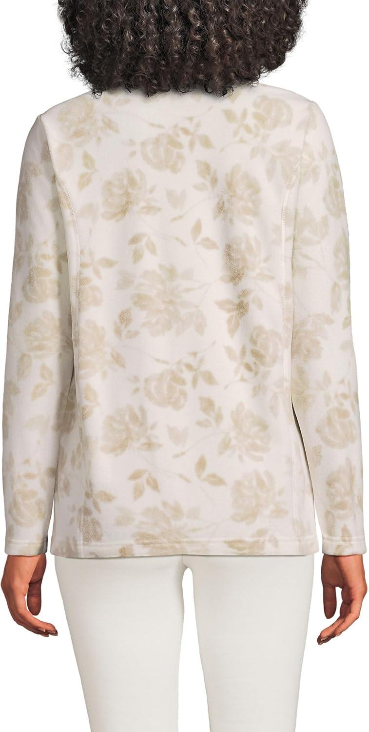 imageLands End Anyweather Fleece Full Zip JacketChampagne Floral