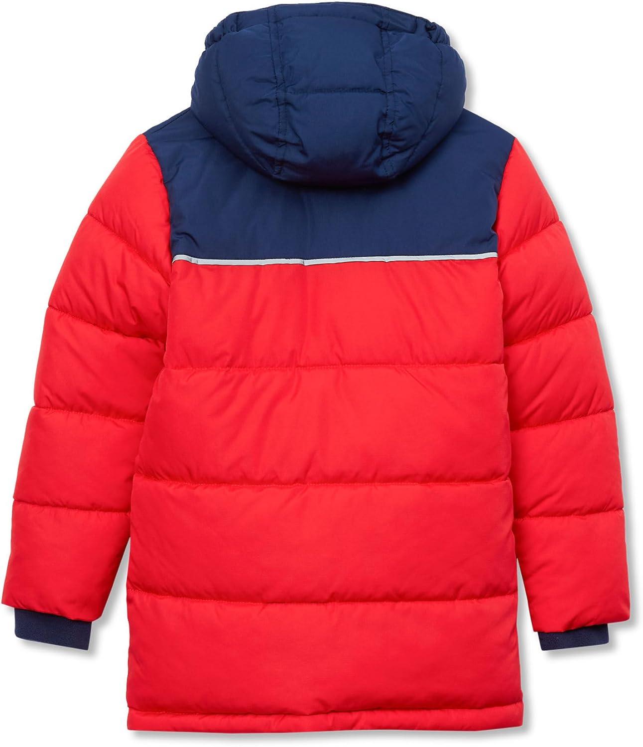 imageLands End Boys Water Resistant Sherpa Lined CoatFiery RedMedieval Blue