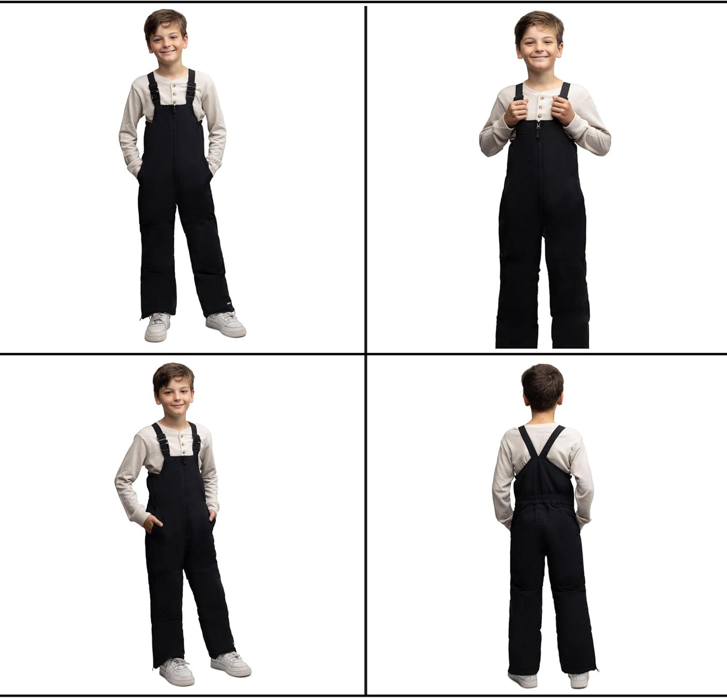 imageLands End Kids Squall Waterproof Iron Knee Bib Snow PantsBlack