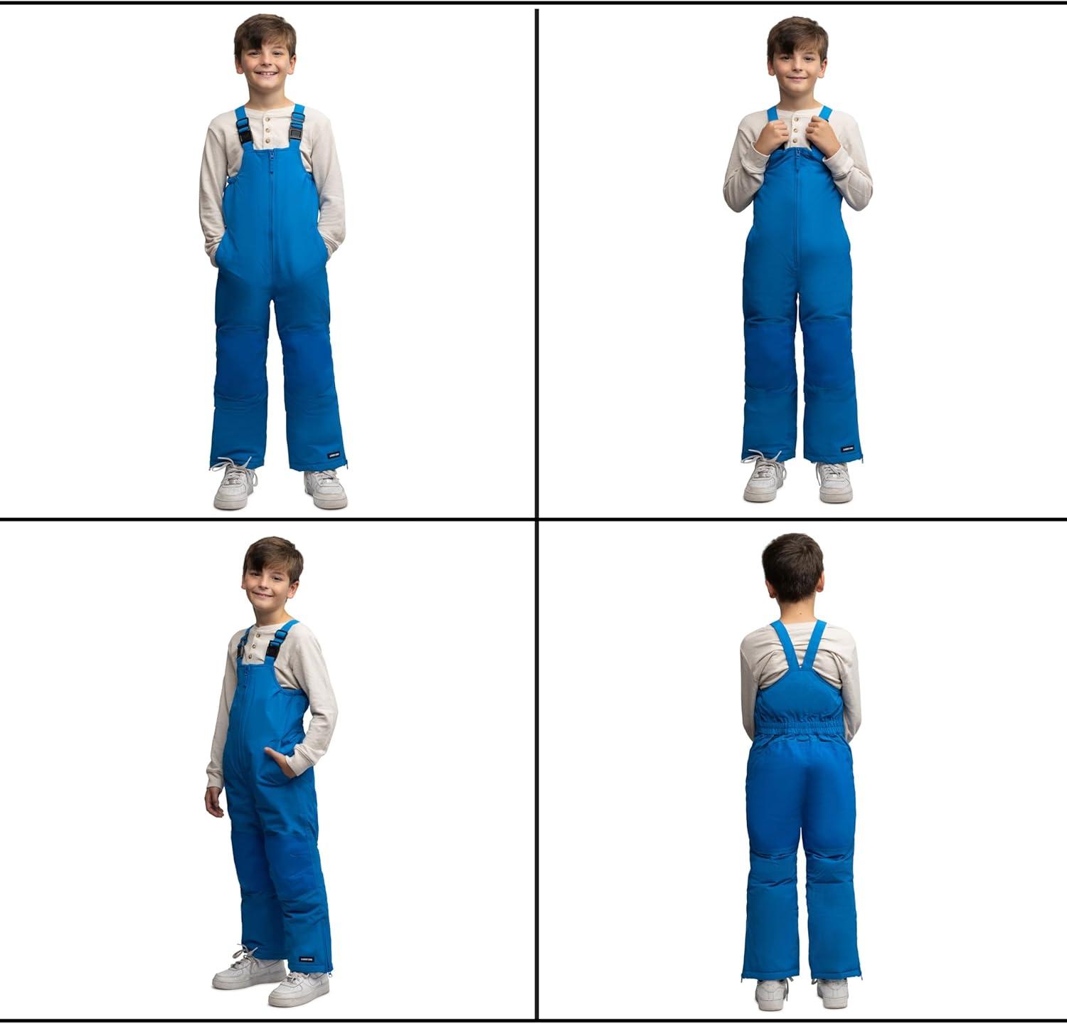 imageLands End Kids Squall Waterproof Iron Knee Bib Snow PantsNautical Blue