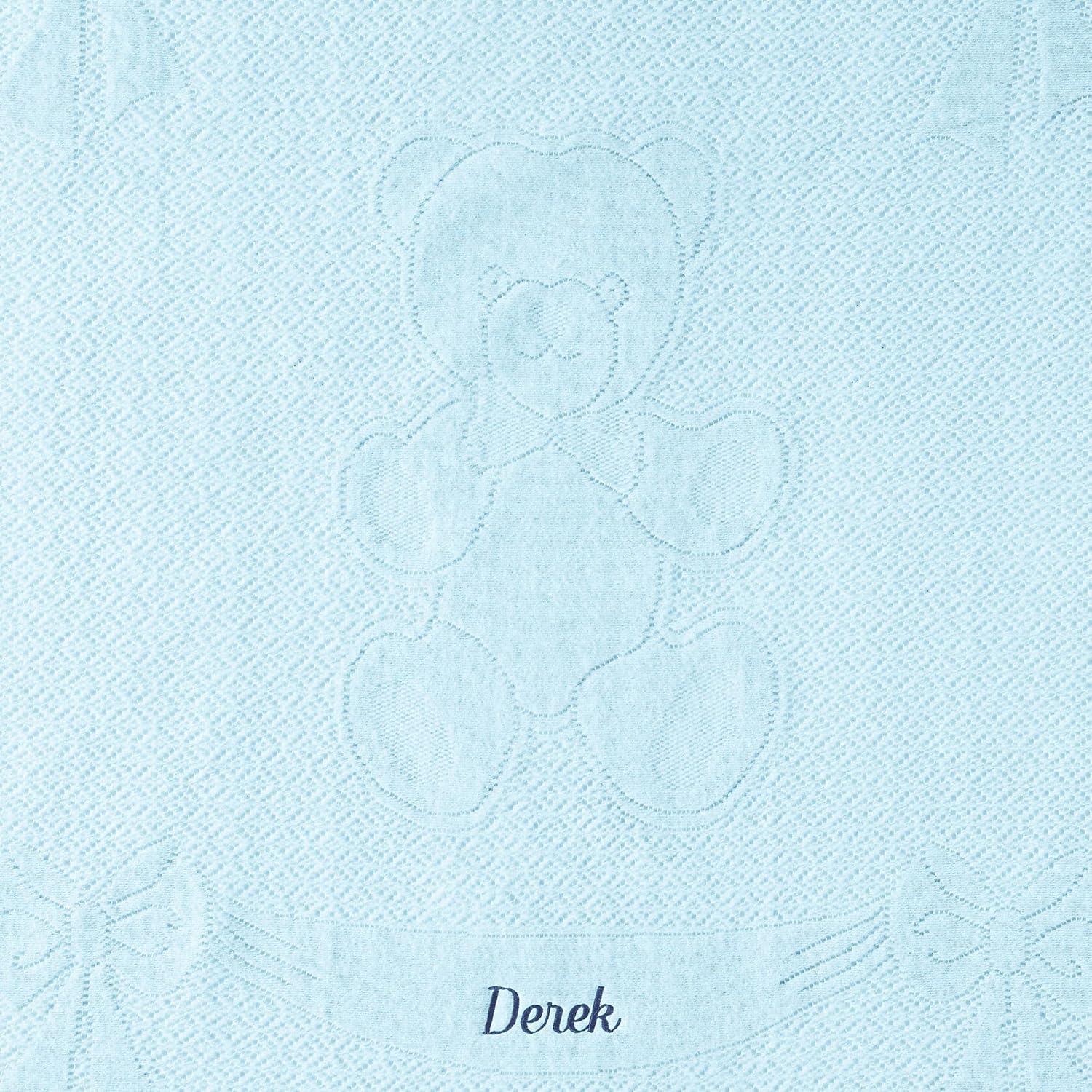 imageLands End Scottish Lace Bear Baby Blanket Blue 39quot x 40quotBlue