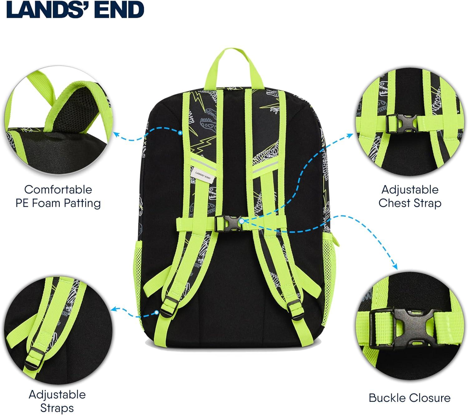 imageLands End Unisex Kids Medium ClassMate Lightweight Durable Elementary School Backpack LimogesBlack Highlight