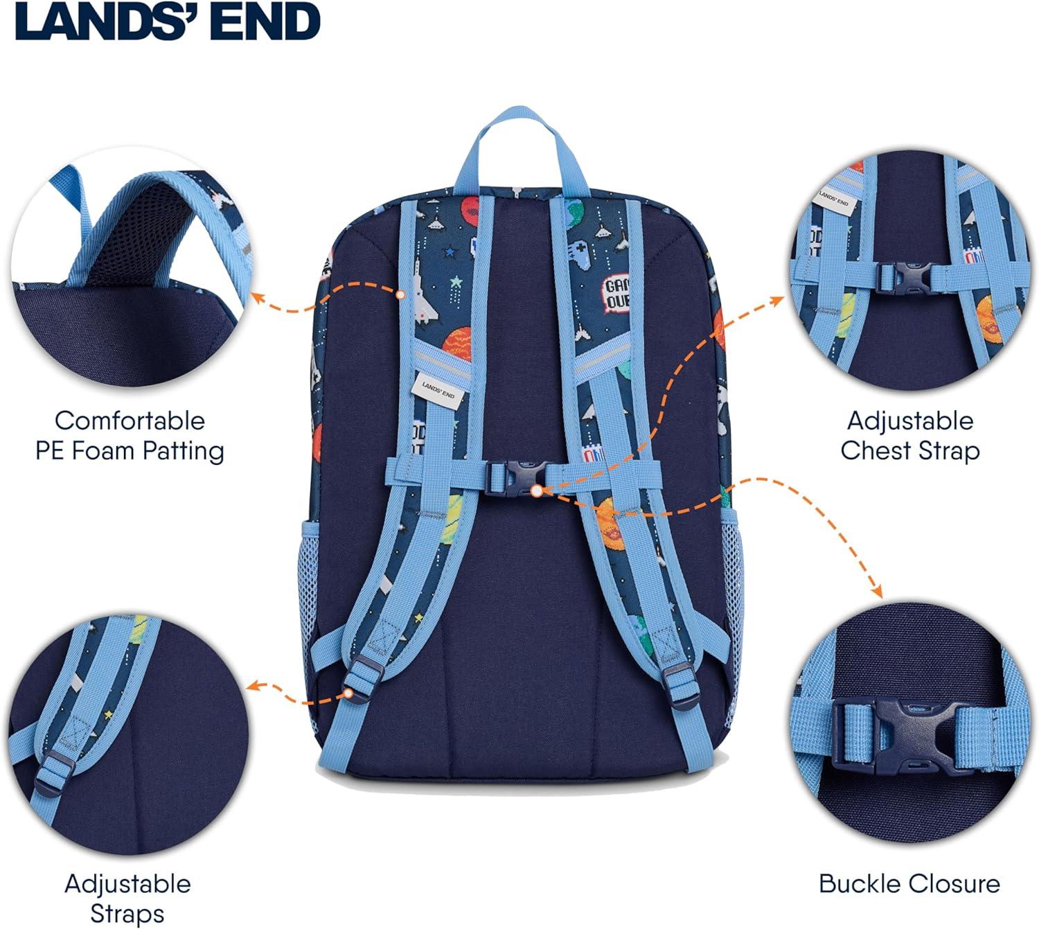 imageLands End Unisex Kids Medium ClassMate Lightweight Durable Elementary School Backpack LimogesChambray