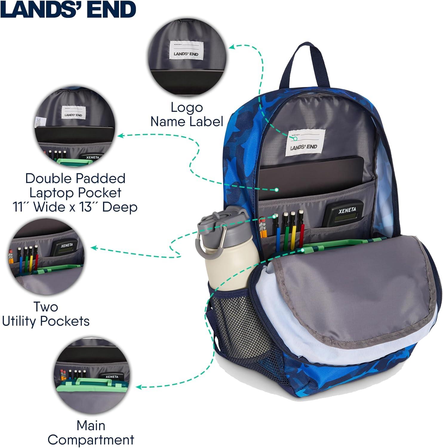 imageLands End Unisex Kids Medium ClassMate Lightweight Durable Elementary School Backpack LimogesLimoges