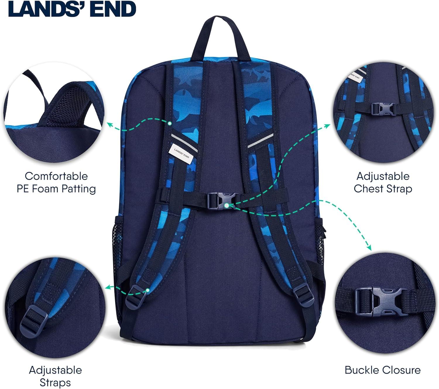 imageLands End Unisex Kids Medium ClassMate Lightweight Durable Elementary School Backpack LimogesLimoges