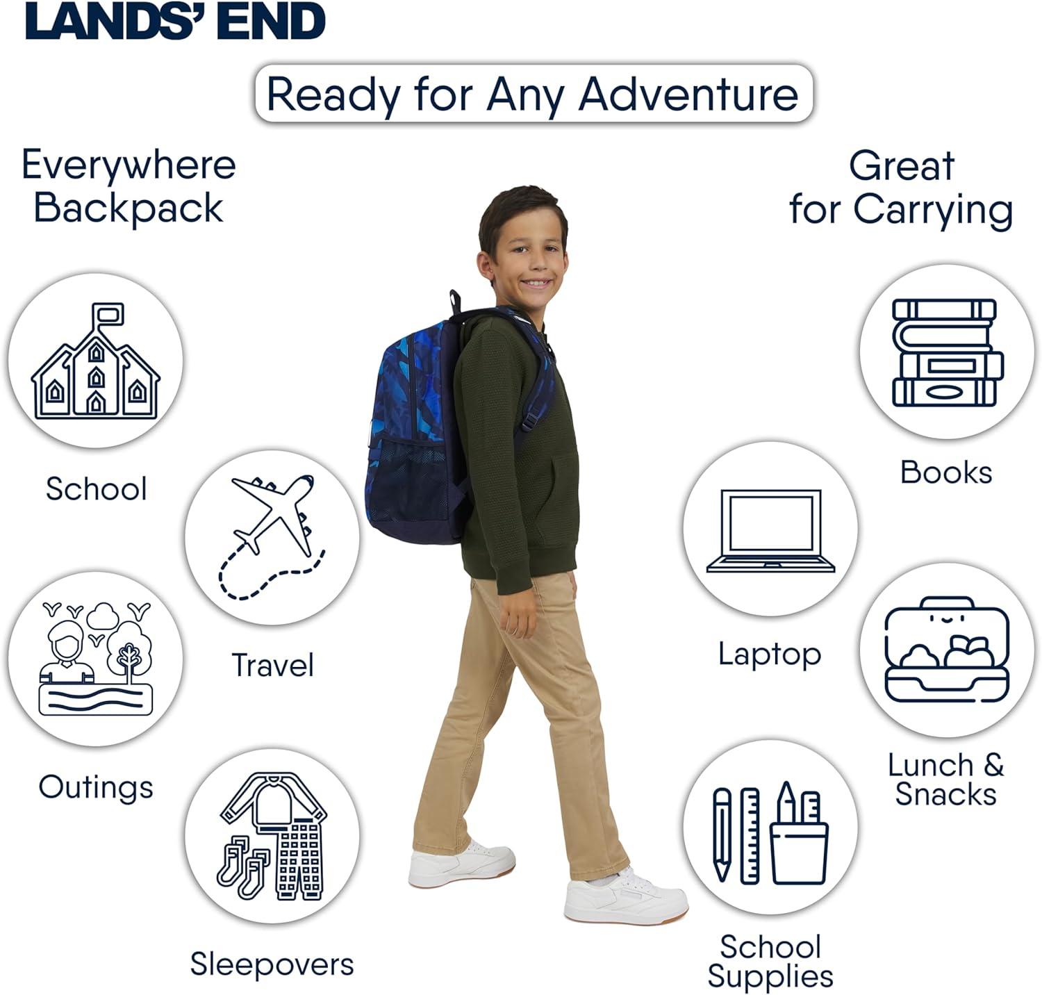 imageLands End Unisex Kids Medium ClassMate Lightweight Durable Elementary School Backpack LimogesLimoges