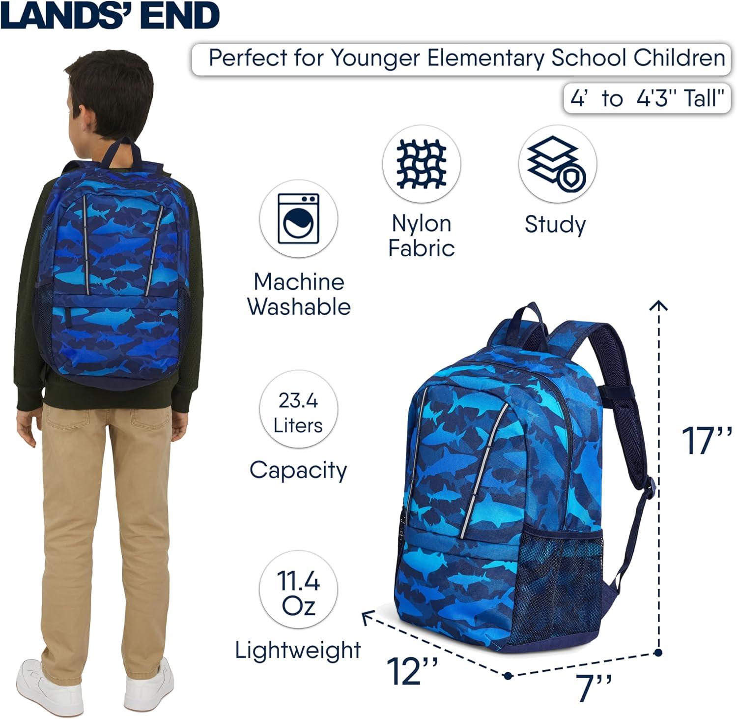 imageLands End Unisex Kids Medium ClassMate Lightweight Durable Elementary School Backpack LimogesLimoges
