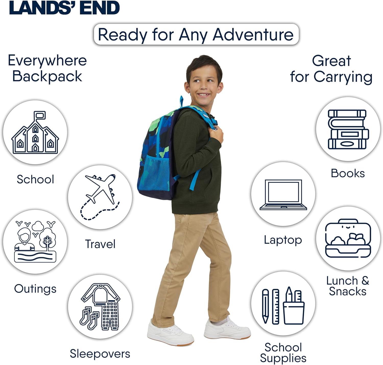 imageLands End Unisex Kids Medium ClassMate Lightweight Durable Elementary School Backpack LimogesNicci
