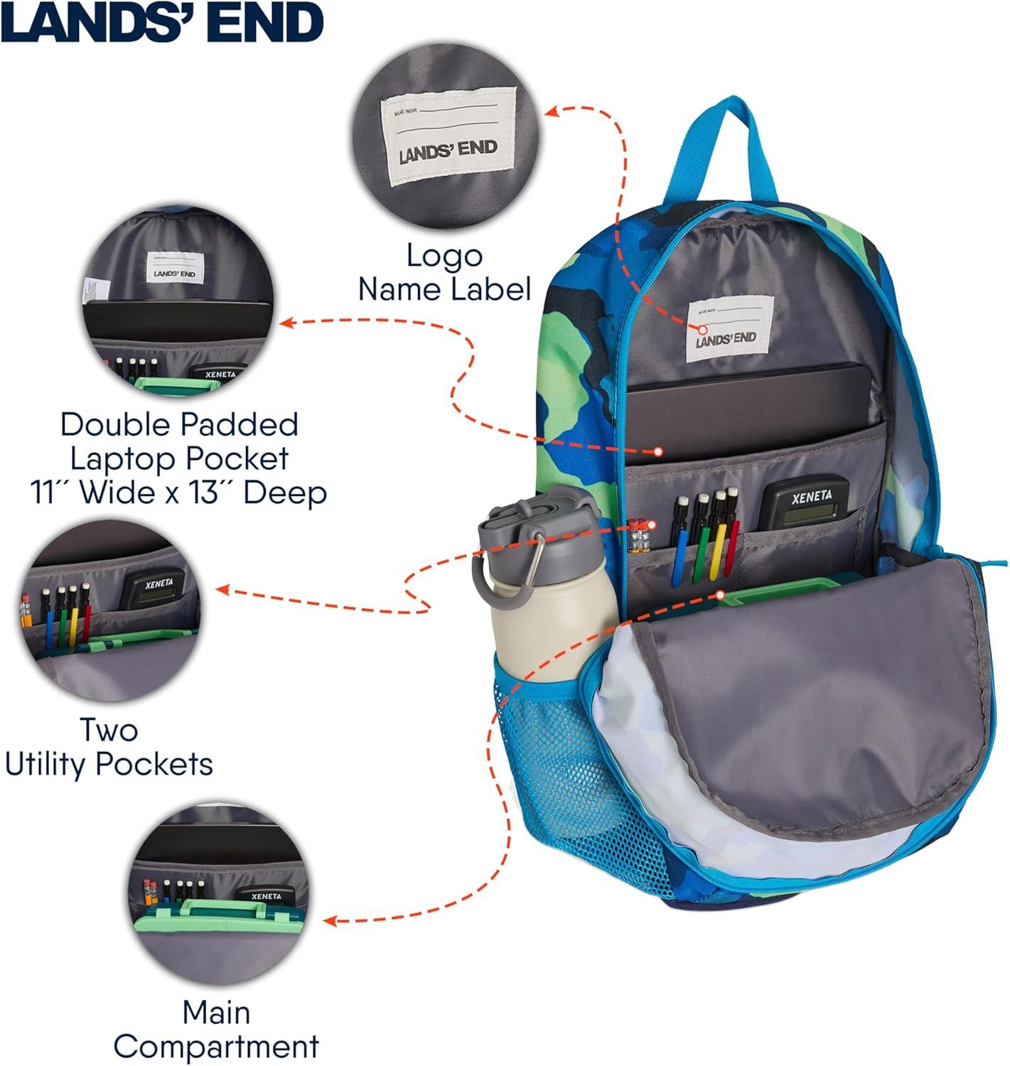 imageLands End Unisex Kids Medium ClassMate Lightweight Durable Elementary School Backpack LimogesNicci