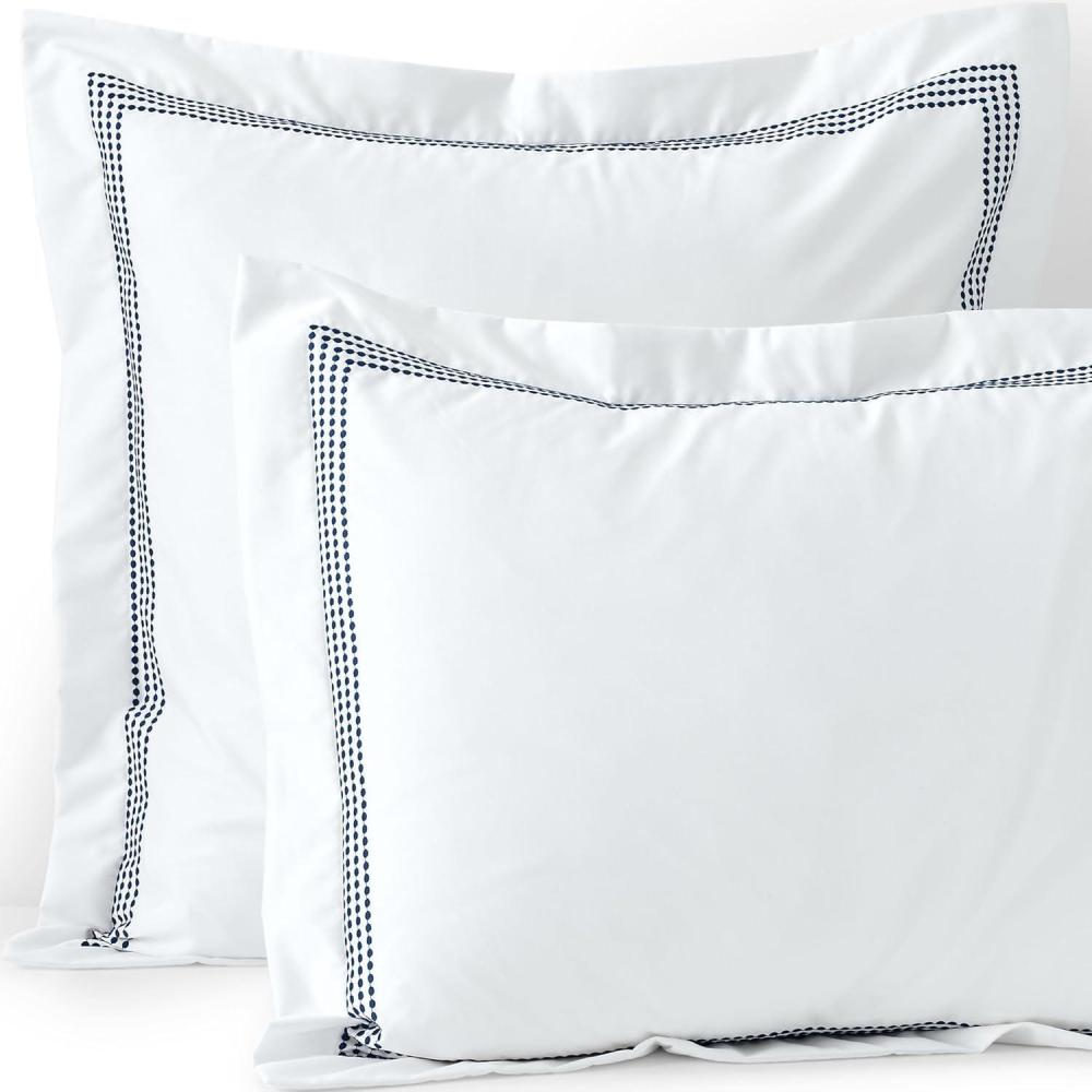 imageLands End 400 Embroidered Sham Deep Sea Navy Dots StandardDeep Sea Navy Dots