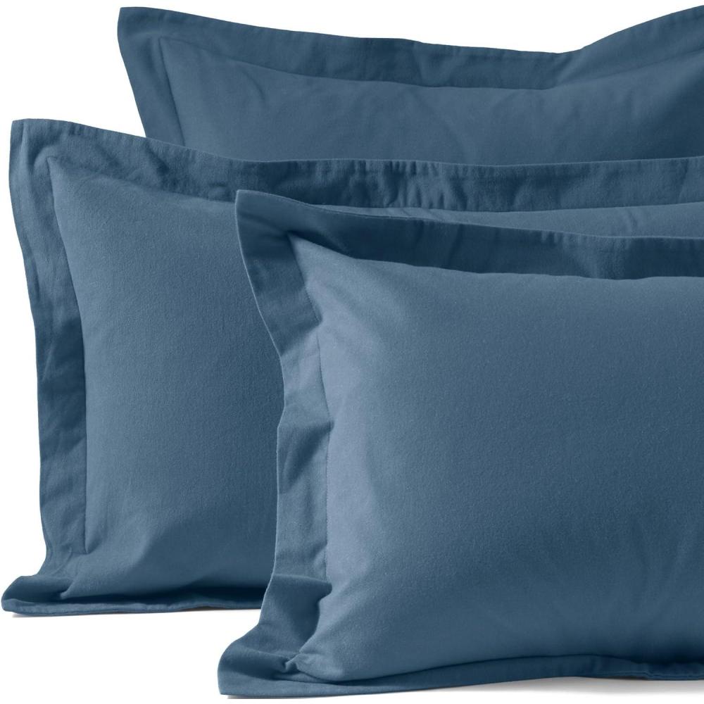 imageLands End 5oz Flannel Solid Sham Bering Sea Blue KingBering Sea Blue