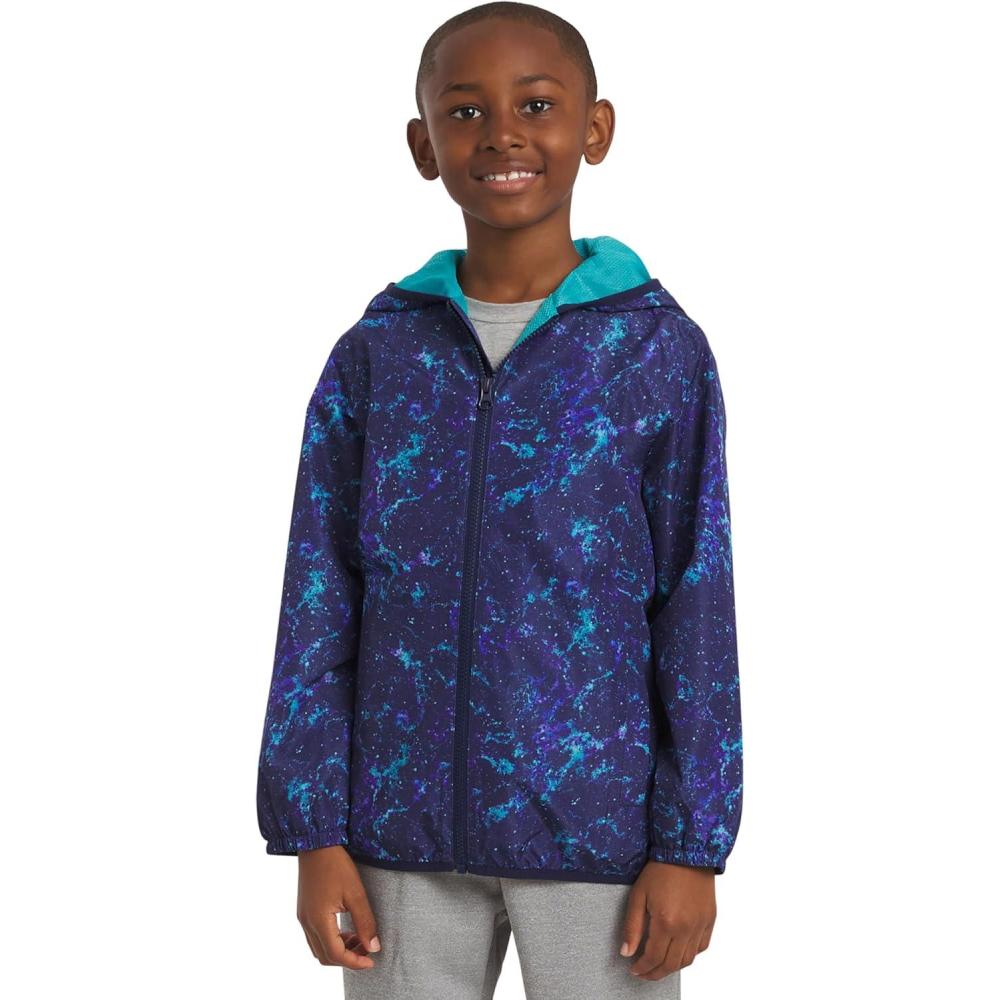 imageLands End Unisex Kids Lightweight Mesh Lined Weather Resistant Packable Rain JacketSpace