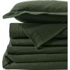 Lands’ End 5oz Flannel Solid Duvet Bering Sea Blue Twin(Fresh Evergreen)