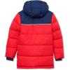 Lands’ End Boys Water Resistant Sherpa Lined Coat(Fiery Red/Medieval Blue)