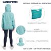 Lands’ End Unisex Kids Lightweight Mesh Lined Weather Resistant Packable Rain Jacket(Aqua)