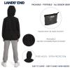 Lands’ End Unisex Kids Lightweight Mesh Lined Weather Resistant Packable Rain Jacket(Black)