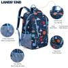 Lands’ End Unisex Kids Medium ClassMate Lightweight Durable Elementary School Backpack, Limoges(Chambray)