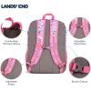 Lands’ End Unisex Kids Medium ClassMate Lightweight Durable Elementary School Backpack, Limoges(Fuchsia Pink)