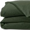 Lands’ End 5oz Flannel Solid Duvet Bering Sea Blue Twin(Fresh Evergreen)