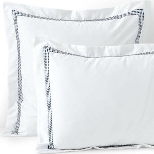 Lands’ End 400 Embroidered Sham Deep Sea Navy Dots Standard(Deep Sea Navy Dots)