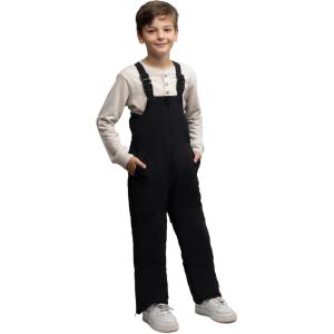 Lands’ End Kids Squall Waterproof Iron Knee Bib Snow Pants(Black)