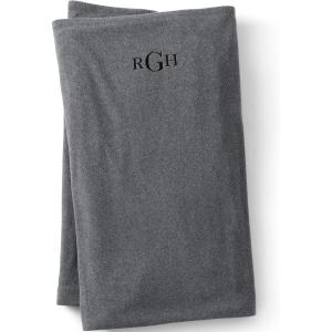 Lands’ End Solid Fleece Blanket Arctic Gray Heather King(Arctic Gray Heather)