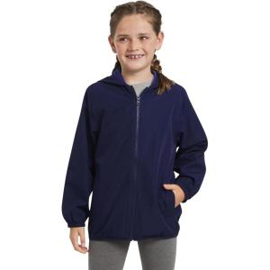 Lands’ End Unisex Kids Lightweight Mesh Lined Weather Resistant Packable Rain Jacket(Navy)