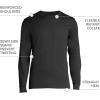 Lands’ End Essentials Men’s Long-Sleeve Soft Cotton T-Shirt – Relaxed Easy Fit(Black)
