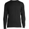 Lands’ End Essentials Men’s Long-Sleeve Soft Cotton T-Shirt – Relaxed Easy Fit(Black)